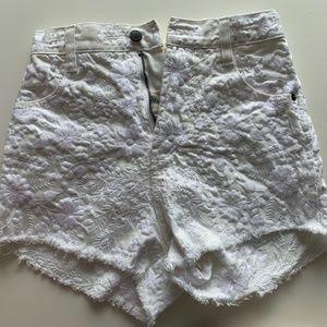 free people white denim shorts